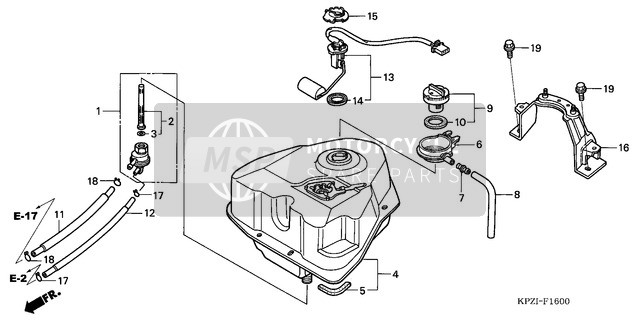 Honda SES150 2003 Benzinetank 2 voor een 2003 Honda SES150